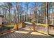 Wide angle shot of a wood deck overlooking a wooded backyard at 505 Summer Ter, Woodstock, GA 30189