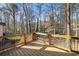 A spacious wooden deck overlooking a wooded backyard at 505 Summer Ter, Woodstock, GA 30189
