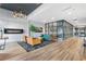 Stylish lobby with modern furniture, fireplace, and expansive glass windows at 260 18Th Nw St # 10202, Atlanta, GA 30363