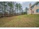 Large backyard featuring a lawn, trees and the exterior of a house with light tan siding at 104 Shadow Creek Ct, Fairburn, GA 30213