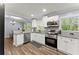 Modern kitchen features stainless steel appliances, granite countertops, and hardwood flooring at 5916 Simone Dr, Stone Mountain, GA 30087