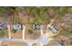 Aerial view showcasing the property and its neighborhood with mature trees at 127 Hyde Way, Dallas, GA 30157