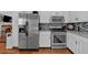 Kitchen featuring granite counters, stainless steel appliances, and updated backsplash at 127 Hyde Way, Dallas, GA 30157