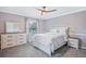 Inviting bedroom with neutral walls, carpet, and natural light, furnished with a comfortable bed and dresser at 3681 Donavan Ct, Decatur, GA 30034