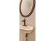 Powder room featuring pedestal sink, decorative mirror, and modern fixtures at 1126 Village Se Ct, Atlanta, GA 30316