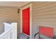 Inviting front door with a bright red color, enhancing the home's curb appeal at 2937 Torreya Way, Marietta, GA 30067