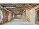 A framed unfinished basement with exposed ceilings, ready for customization and expansion at 364 Poplar Springs Rd, Hiram, GA 30141
