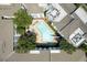 Aerial close up of the pool at Freedom Heights Lofts at 821 Ralph Mcgill Ne Blvd # 3201, Atlanta, GA 30306