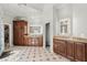 Luxury bathroom with walk-in shower, a soaking tub under a large window, and beautiful wood vanities at 2046 Chambord Way, Snellville, GA 30078