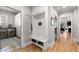 This mud room features a washer, dryer, and built in storage at 2046 Chambord Way, Snellville, GA 30078