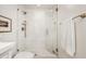 Bathroom featuring a glass shower with elegant fixtures at 2575 Peachtree Ne Rd # 8D, Atlanta, GA 30305