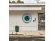 Exterior signage for Leslie Beach Club with a community swim and tennis logo next to the entrance gate at 2574 Sugarplum Ne Ct, Atlanta, GA 30345