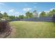 Wide shot of the fenced backyard with a grassy lawn at 4205 Idlewood Dr, Cumming, GA 30040