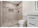 Modern bathroom showcasing a tiled shower and stylish vanity at 6645 Doublegate Ln, Rex, GA 30273