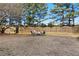 A serene backyard featuring a fenced yard and comfortable seating around a fire pit at 3321 Spindletop Nw Dr, Kennesaw, GA 30144
