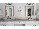 Bright bathroom featuring a double vanity with granite countertops at 3321 Spindletop Nw Dr, Kennesaw, GA 30144