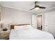 Comfortable bedroom with neutral colors and ceiling fan at 2533 Semmes St, East Point, GA 30344