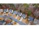 Aerial view of a quiet, suburban neighborhood surrounded by mature trees and landscaping at 1050 Westwell Run, Alpharetta, GA 30022