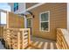 New back porch with wood railing and siding at 1106A Wedgewood Nw Dr, Atlanta, GA 30318