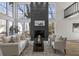 Bright living room with a fireplace, tall windows, and hardwood floors at 1628 Links Overlook, Stone Mountain, GA 30088