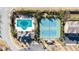 Overhead shot of pool and tennis courts offering residents recreational opportunities at 4916 Kentwood Dr, Marietta, GA 30068