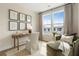 Chic bedroom with a desk, green chaise, natural light, and stylish decor at 525 Burlrush Ln # 16, Alpharetta, GA 30009