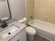 Bathroom with a new sink, toilet and bathtub combo with clean, modern fixtures at 3228 Shadow Walk Ln, Tucker, GA 30084
