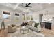 Spacious living room showcasing an open-concept design and coffered ceilings at 1629 Phillips Rd, Lithonia, GA 30058