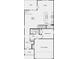 First floor plan featuring a two-car garage, entry foyer, bedroom, and an open-concept living space at 211 Groveton Ct, Euharlee, GA 30145
