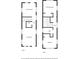 Two-story floor plan highlighting the layout of the kitchen, bedrooms, and bathrooms at 2668 Brown Nw St, Atlanta, GA 30318