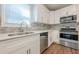 Modern kitchen with stainless steel appliances, white cabinets, and subway tile backsplash at 200 Adeline Nw Ave, Atlanta, GA 30314
