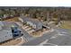 Aerial view of townhomes with private garages, decks, and landscaped surroundings at 1570 Halbrook Pl, Marietta, GA 30008
