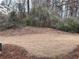 View of the backyard with some shrubbery and dead grass, along with trees in the background at 51 Highoak Ne Dr # 12, Marietta, GA 30066