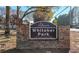 Whitaker Park sign featuring stone pillars with the park's name and address at 2330 Ventana Xing # 10, Marietta, GA 30062