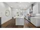 Modern kitchen with island and stainless steel appliances at 105 City View Ne Ct, Atlanta, GA 30308