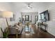 Stylish living room featuring modern decor, hardwood floors and an open floor plan at 105 City View Ne Ct, Atlanta, GA 30308