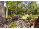 Landscaped backyard with stone steps at 3448 Paces Ferry Cir, Smyrna, GA 30080