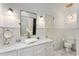 Bathroom with marble floors, white subway tile and dual sinks at 1272 Oakdale Ne Rd, Atlanta, GA 30307