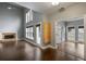 Spacious living room featuring a stone fireplace, high ceilings, and hardwood floors at 1278 Crown Ter, Marietta, GA 30062