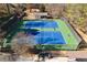 Aerial view of newly resurfaced community tennis courts, perfect for recreational games at 1278 Crown Ter, Marietta, GA 30062
