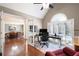 Bright office featuring hardwood flooring, vaulted ceiling, and large window at 330 Todwick Dr, Roswell, GA 30075