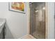 Elegant bathroom with glass enclosed shower featuring decorative tile work and glass door at 8 Alston Ne Pl, Atlanta, GA 30324