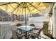 Cozy outdoor patio with dining set under a large umbrella at 8 Alston Ne Pl, Atlanta, GA 30324