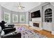 Inviting sitting room with comfortable armchairs, a cozy fireplace, and built-in bookshelves at 2728 Long Grove Dr, Marietta, GA 30062