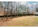 Expansive backyard with mature trees, grass, and a defined stone patio at 3621 Sutters Pond Way, Kennesaw, GA 30152