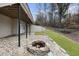 Scenic backyard with a charming stone fire pit, perfect for outdoor gatherings and relaxation at 4126 Dream Catcher Dr, Woodstock, GA 30189