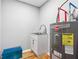 Utility room with white vanity and newer Rheem water heater, ready for functionality at 3482 Atlanta St, Atlanta, GA 30337