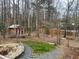 Large backyard with a shed, pond, fence and lots of trees at 15 Winterville Dr, Rockmart, GA 30153