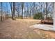 Large, private backyard with a wooden deck and mature trees at 291 Lamplighter Se Ln, Marietta, GA 30067