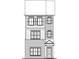 Detailed architectural elevation of a multi-story townhouse with brick and siding accents at 3348 Cranston Ln, Kennesaw, GA 30144